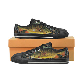 Fish Black Women's Classic Canvas Shoes - TeeAmazing