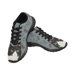 Tuxedo Cat Black Sneakers for Women - TeeAmazing