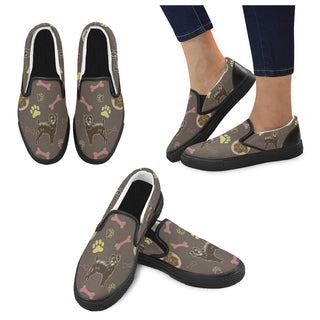 Affenpinschers Pattern Black Women's Slip-on Canvas Shoes - TeeAmazing
