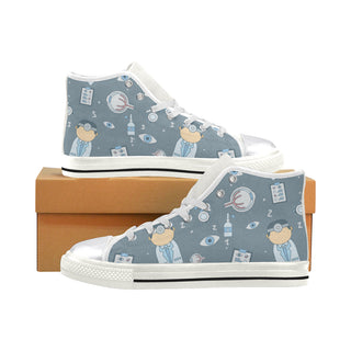 Esthetician Pattern White Women's Classic High Top Canvas Shoes - TeeAmazing