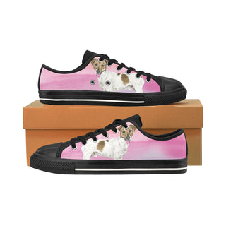 Jack Russell Terrier Water Colour No.1 Black Men's Classic Canvas Shoes/Large Size - TeeAmazing