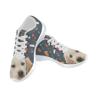 Goldador Dog White Sneakers for Women - TeeAmazing