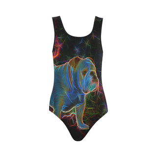 English Bulldog Glow Design 1 Vest One Piece Swimsuit - TeeAmazing