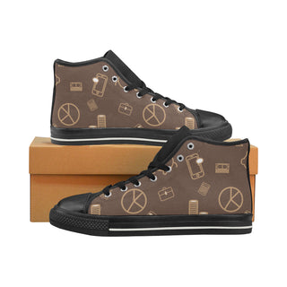 Accountant Pattern Black High Top Canvas Women's Shoes/Large Size - TeeAmazing