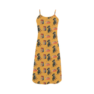 Dachshund Water Colour Pattern No.1 Alcestis Slip Dress - TeeAmazing