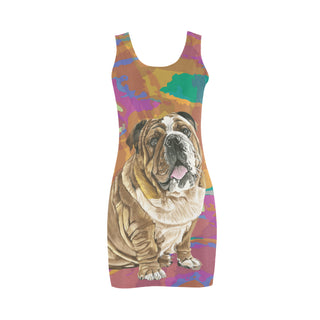 English Bulldog Water Colour No.2 Medea Vest Dress - TeeAmazing