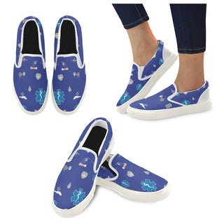 Paramedic Pattern White Women's Slip-on Canvas Shoes - TeeAmazing
