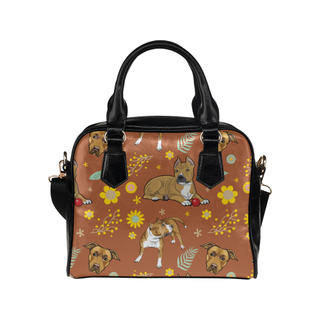 American Staffordshire Terrier Flower Shoulder Handbag - TeeAmazing