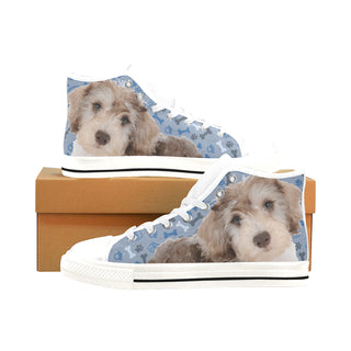 Schnoodle Dog White Men’s Classic High Top Canvas Shoes /Large Size - TeeAmazing