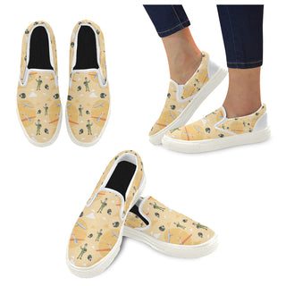 Pilot Pattern White Women's Slip-on Canvas Shoes - TeeAmazing