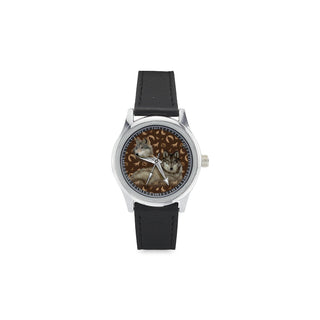Wolf Lover Kid's Stainless Steel Leather Strap Watch - TeeAmazing