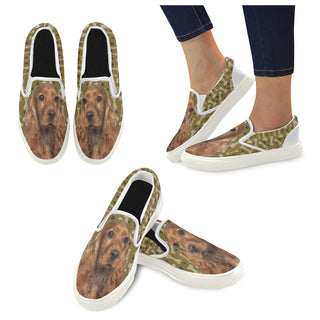 Cocker Spaniel Dog White Women's Slip-on Canvas Shoes - TeeAmazing