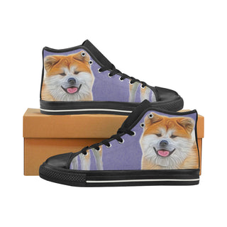 Akita Lover Black High Top Canvas Shoes for Kid - TeeAmazing