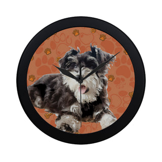 Miniature Schnauzer Black Circular Plastic Wall clock - TeeAmazing