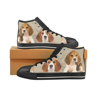 Beagle Lover Black Men’s Classic High Top Canvas Shoes /Large Size - TeeAmazing