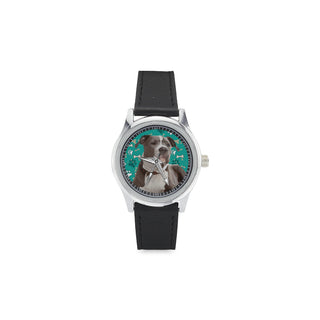 Staffordshire Bull Terrier Kid's Stainless Steel Leather Strap Watch - TeeAmazing