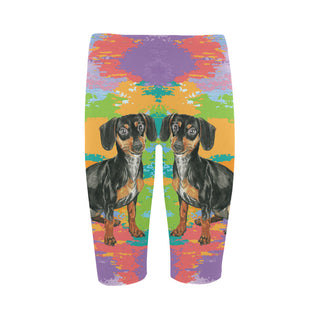 Dachshund Water Colour No.2 Hestia Cropped Leggings - TeeAmazing