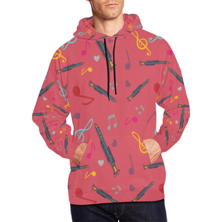 Clarinet Pattern All Over Print Hoodie for Men (USA Size) (Model H13) - TeeAmazing