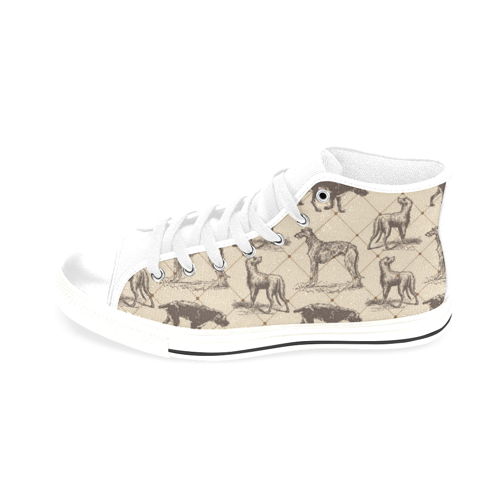 Scottish Deerhounds White Men’s Classic High Top Canvas Shoes /Large Size - TeeAmazing