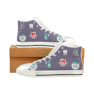 Dentist White Women's Classic High Top Canvas Shoes - TeeAmazing