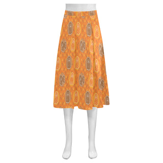 Bichon Frise Pattern Mnemosyne Women's Crepe Skirt - TeeAmazing