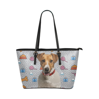 Jack Russell Terrier Leather Tote Bag/Small - TeeAmazing