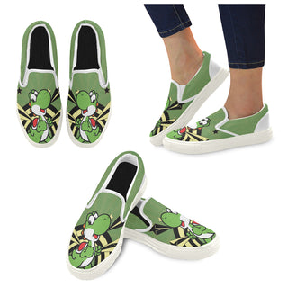Yoshi White Women's Slip-on Canvas Shoes - TeeAmazing