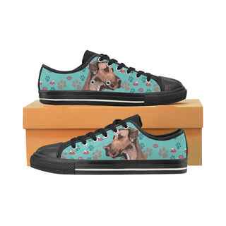 Smart Great Dane Black Canvas Women's Shoes/Large Size - TeeAmazing