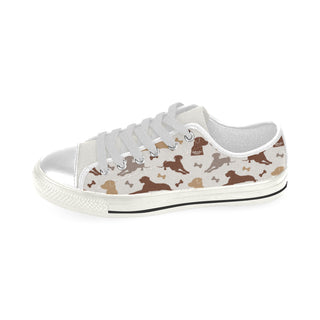 Labrador Retriever Pattern White Low Top Canvas Shoes for Kid - TeeAmazing