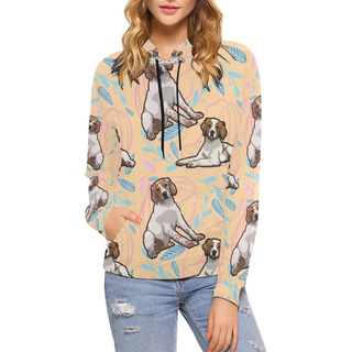 Brittany Spaniel Flower All Over Print Hoodie for Women - TeeAmazing