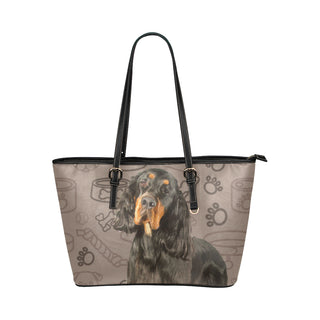 Gordon Setter Dog Leather Tote Bag/Small - TeeAmazing