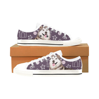 Alaskan Malamute White Men's Classic Canvas Shoes/Large Size - TeeAmazing