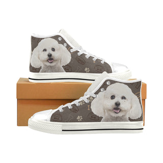 Bichon Frise Dog White Men’s Classic High Top Canvas Shoes - TeeAmazing