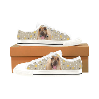 Afghan Hound White Men's Classic Canvas Shoes/Large Size - TeeAmazing