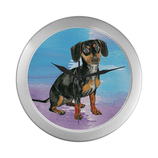 Dachshund Water Colour No.1 Silver Color Wall Clock - TeeAmazing