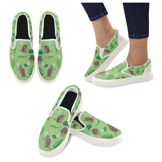 Constrictor Pattern White Women's Slip-on Canvas Shoes - TeeAmazing