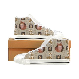 Somali Cat White High Top Canvas Shoes for Kid - TeeAmazing