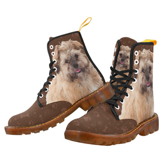 Shih-poo Dog Black Boots For Men - TeeAmazing