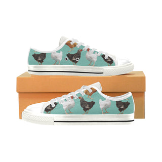 Chicken Pattern White Men's Classic Canvas Shoes - TeeAmazing