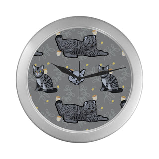 Highlander Cat Silver Color Wall Clock - TeeAmazing