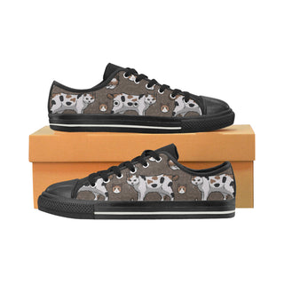 Manx Black Low Top Canvas Shoes for Kid - TeeAmazing