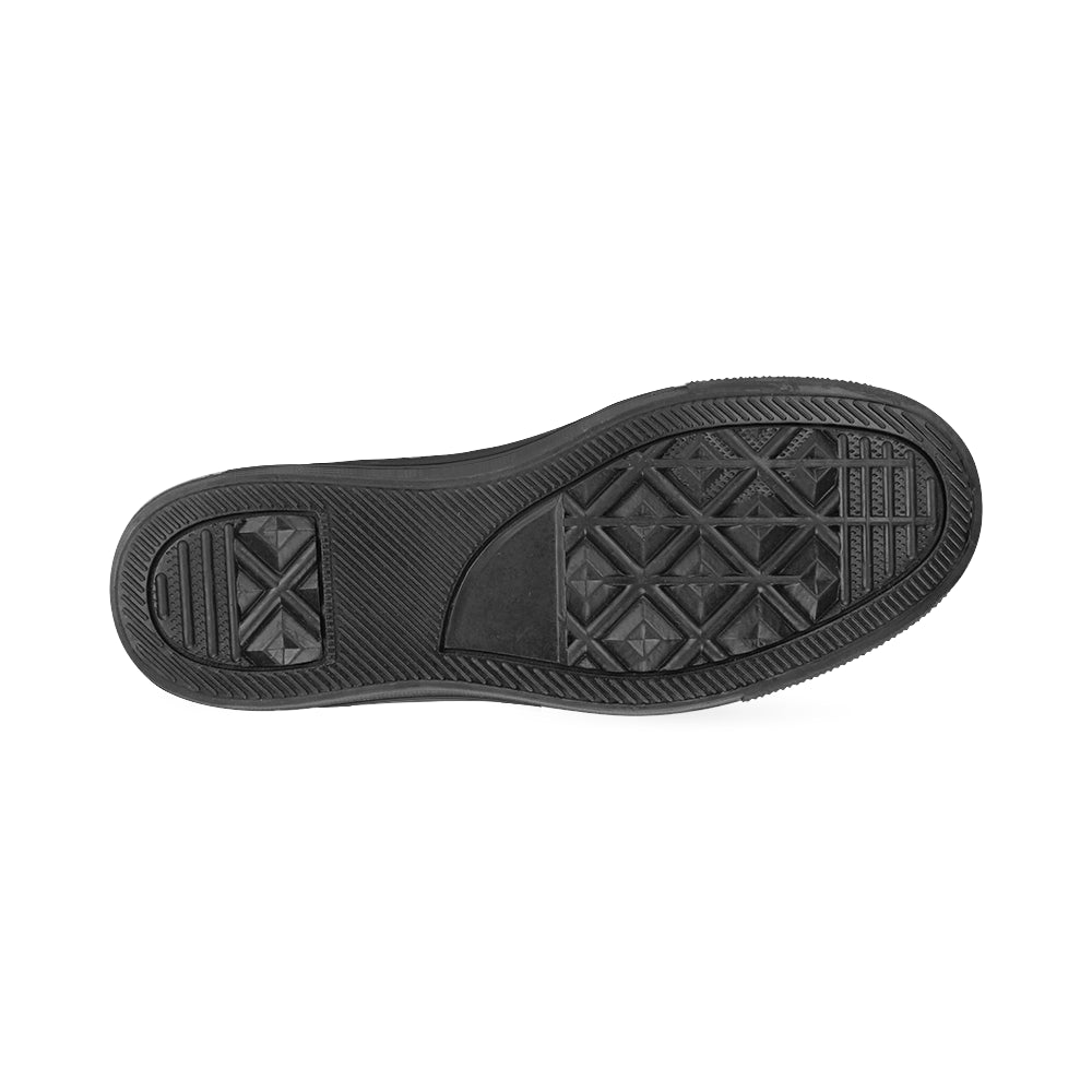 Akita Pattern Black Men's Classic Canvas Shoes/Large Size - TeeAmazing