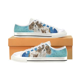 Cavalier King Charles Spaniel Water Colour No.1 White Canvas Women's Shoes/Large Size - TeeAmazing