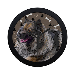 Keeshond Black Circular Plastic Wall clock - TeeAmazing