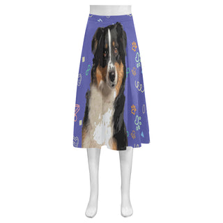 Australian Shepherd Mnemosyne Women's Crepe Skirt (Model D16) - TeeAmazing