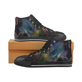 Greyhound Glow Design 1 Black High Top Canvas Shoes for Kid - TeeAmazing