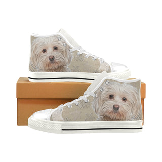 Maltese Lover White Men’s Classic High Top Canvas Shoes - TeeAmazing