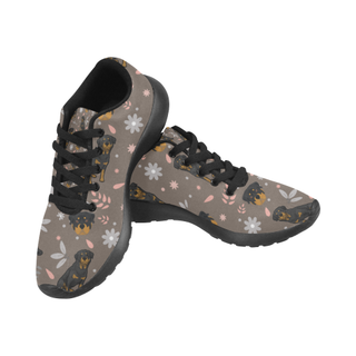 Rottweiler Flower Black Men’s Running Shoes (Model 020) - TeeAmazing