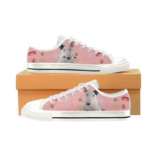 Bull Terrier Dog White Low Top Canvas Shoes for Kid - TeeAmazing