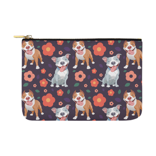 Pit bull Flower Carry-All Pouch 12.5''x8.5'' - TeeAmazing